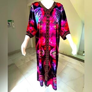 Vibrant Floral Kaftan Dress